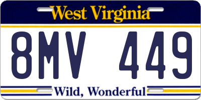 WV license plate 8MV449
