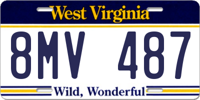WV license plate 8MV487