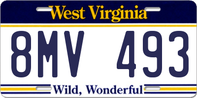 WV license plate 8MV493