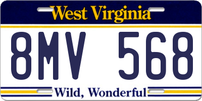 WV license plate 8MV568