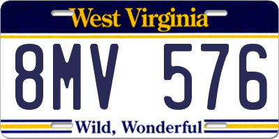 WV license plate 8MV576