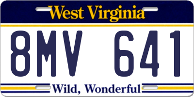 WV license plate 8MV641