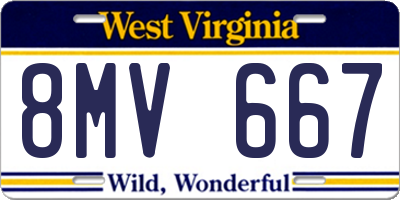 WV license plate 8MV667