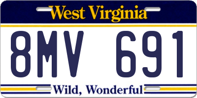 WV license plate 8MV691