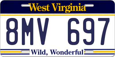 WV license plate 8MV697