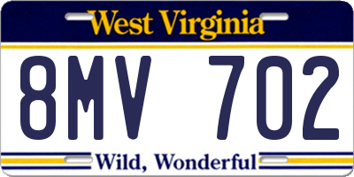 WV license plate 8MV702