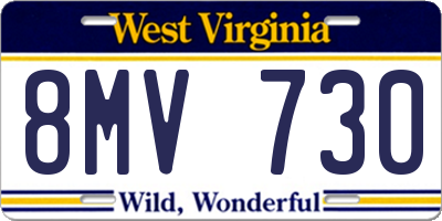 WV license plate 8MV730