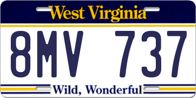 WV license plate 8MV737