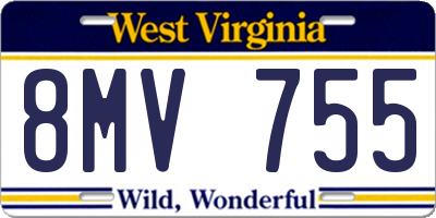 WV license plate 8MV755