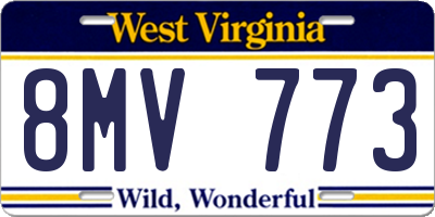 WV license plate 8MV773