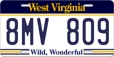 WV license plate 8MV809