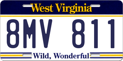 WV license plate 8MV811