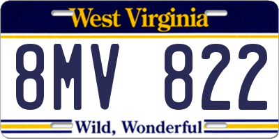 WV license plate 8MV822