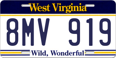 WV license plate 8MV919