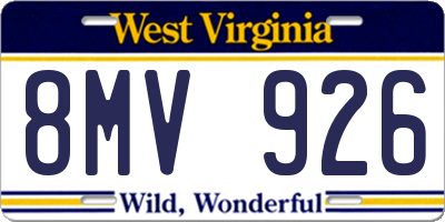 WV license plate 8MV926