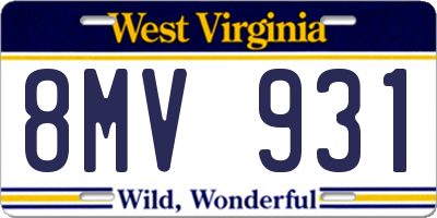 WV license plate 8MV931