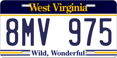 WV license plate 8MV975