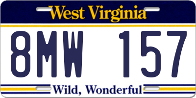 WV license plate 8MW157
