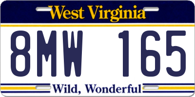 WV license plate 8MW165