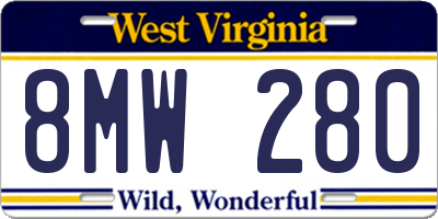 WV license plate 8MW280