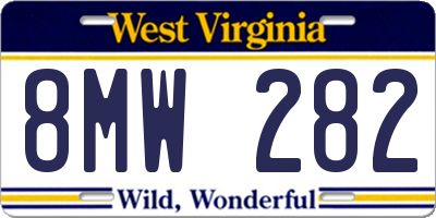 WV license plate 8MW282