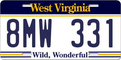 WV license plate 8MW331