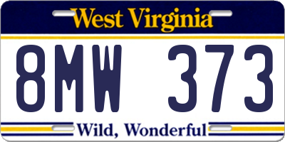 WV license plate 8MW373