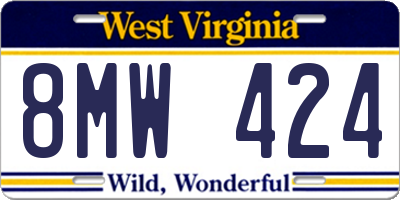 WV license plate 8MW424