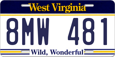 WV license plate 8MW481