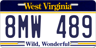 WV license plate 8MW489