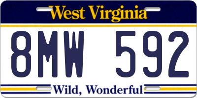 WV license plate 8MW592