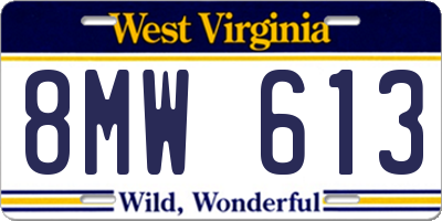 WV license plate 8MW613