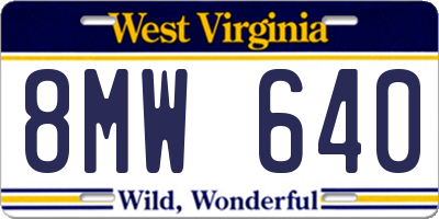 WV license plate 8MW640
