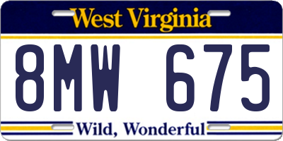 WV license plate 8MW675