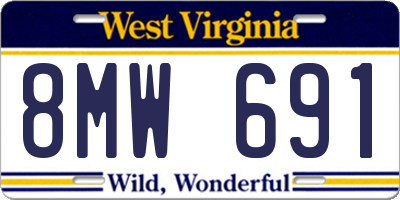 WV license plate 8MW691