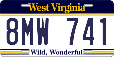WV license plate 8MW741