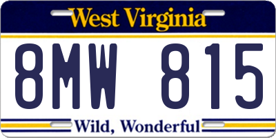 WV license plate 8MW815