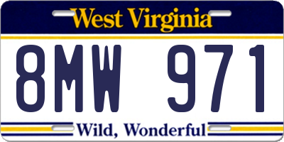 WV license plate 8MW971