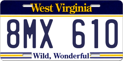 WV license plate 8MX610