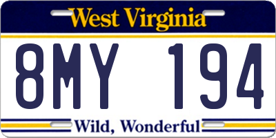 WV license plate 8MY194