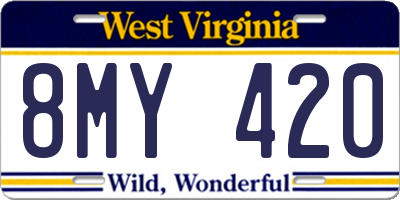 WV license plate 8MY420