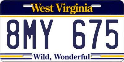 WV license plate 8MY675