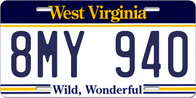 WV license plate 8MY940