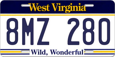 WV license plate 8MZ280