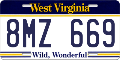 WV license plate 8MZ669