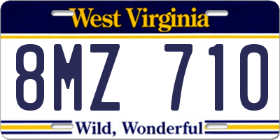 WV license plate 8MZ710