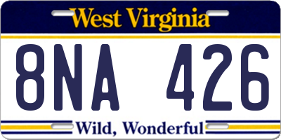 WV license plate 8NA426