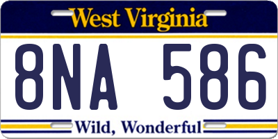 WV license plate 8NA586