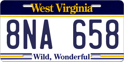 WV license plate 8NA658