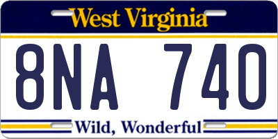 WV license plate 8NA740